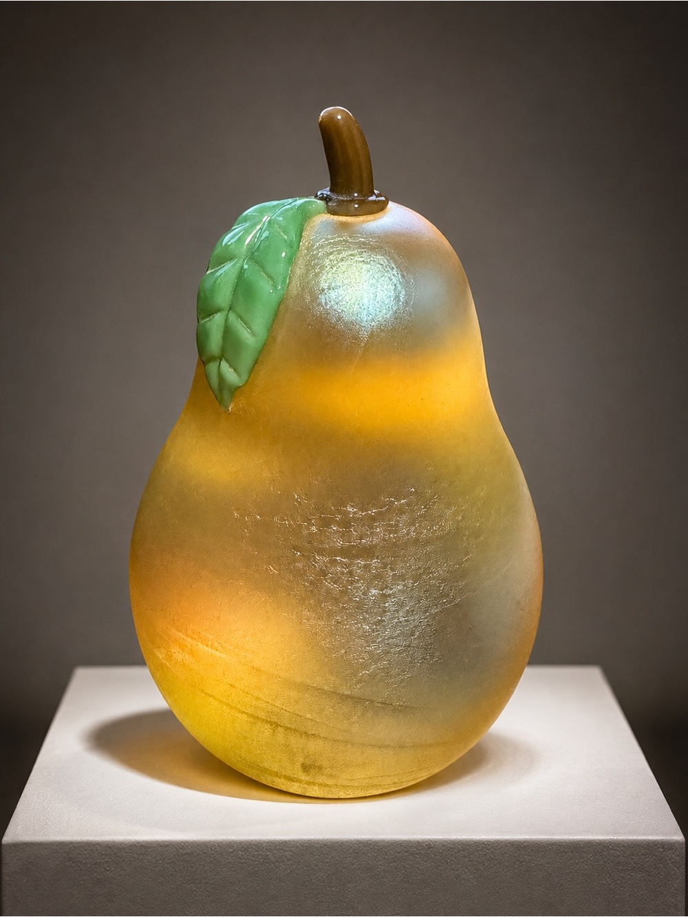 Vintage Orient & Flume Art Glass Pear Scripture Signed and numbered